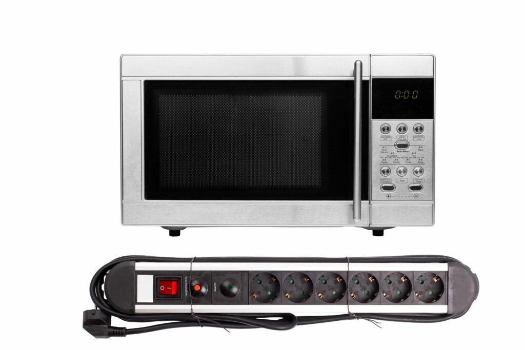 Moving a microwave closer to a wall outlet ensures a safe and stable connection.