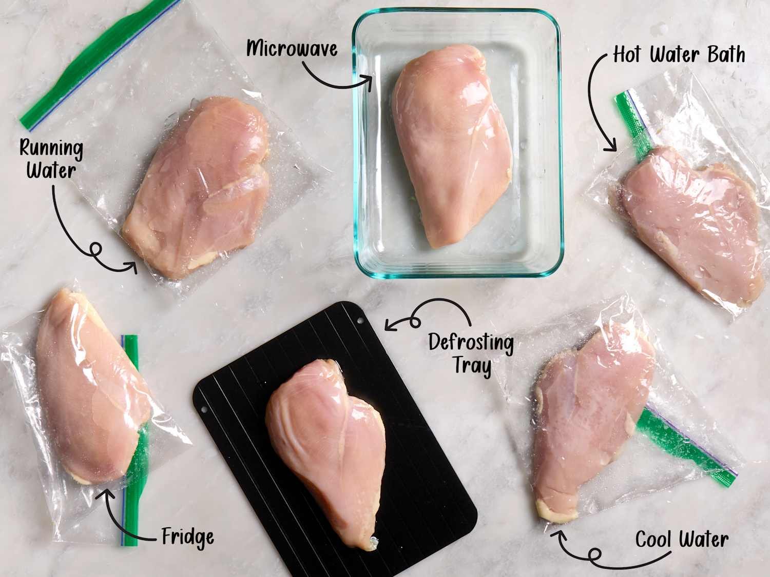 Raw chicken breasts prepared for immediate cooking on a wooden kitchen cutting board.